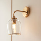 1 Light Wall Light finished in Aged Brass with Clear Glass Shade (0711ASH120626)