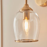1 Light Wall Light finished in Aged Brass with Clear Glass Shade (0711ASH120626)