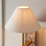 1 Light Wall, Brown Marble Backplate and Linen Shade (0711FAR120636)