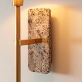 1 Light Wall, Brown Marble Backplate and Linen Shade (0711FAR120636)