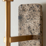 1 Light Wall, Brown Marble Backplate and Linen Shade (0711FAR120636)