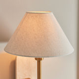 1 Light Wall, Natural Marble Backplate and Linen Shade (0711FAR120637)