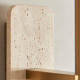 1 Light Wall, Natural Marble Backplate and Linen Shade (0711FAR120637)