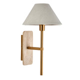 1 Light Wall, Natural Marble Backplate and Linen Shade (0711FAR120637)