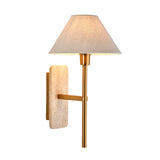 1 Light Wall, Natural Marble Backplate and Linen Shade (0711FAR120637)