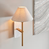 1 Light Wall, White Marble Backplate and Linen Shade (0711FAR120638)