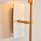 1 Light Wall, White Marble Backplate and Linen Shade (0711FAR120638)