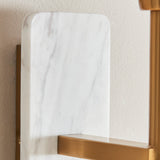 1 Light Wall, White Marble Backplate and Linen Shade (0711FAR120638)