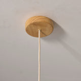 1 Light Pendant Oaked Stained Ash Wood with Scallaped Fabric Shade (0711OLS120762)