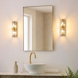 2 Light Wall Light, Antique Brass Plated with Clear Ribbed Glass (0711RID120853)