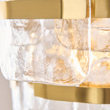 3 Light Pendant, Clear Textured Glass and Brushed Aged Brass (0711ANC122765)