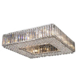 12 Light Crystal Flush, 60 x 60 cm Square Ceiling Fitting in Polished Chrome (1539SQUARE12FL)