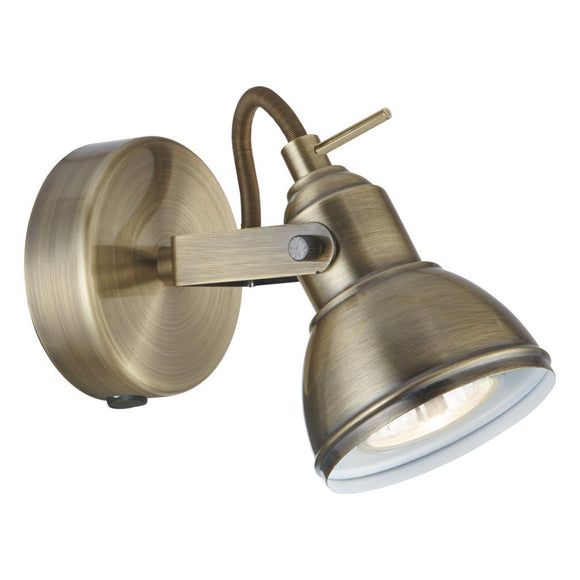 1 light Spotlight Wall Light - Antique Brass Metal (0194FOC1541AB)