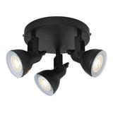3 Light Round Spotlight - Black Metal (0483FOC1543BK)