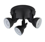 3 Light Round Spotlight - Black Metal (0483FOC1543BK)