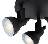 3 Light Round Spotlight - Black Metal (0483FOC1543BK)