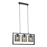 3 Light Mesh Pendant in Black and Antique Brass (1284FOX90223PBK)