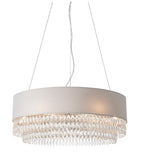 6 Light Pendant with Silver Grey Shade and Facetted Glass Crystals (0711MAL94396)