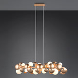 10 Light Ceiling Pendant in White Glass and Gold (1542BUB317401079)
