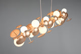 10 Light Ceiling Pendant in White Glass and Gold (1542BUB317401079)