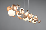 10 Light Ceiling Pendant in White Glass and Gold (1542BUB317401079)