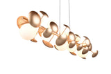 10 Light Ceiling Pendant in White Glass and Gold (1542BUB317401079)