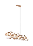 10 Light Ceiling Pendant in White Glass and Gold (1542BUB317401079)