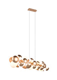 10 Light Ceiling Pendant in White Glass and Gold (1542BUB317401079)