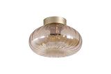 1 Light Flush - Gold Metal with Amber Glass (0483CEL3215628GO)
