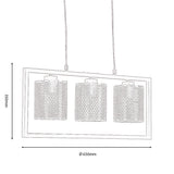 3 Light Mesh Pendant in Black and Antique Brass (1284FOX90223PBK)