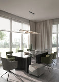 LED Colour Changing Pendant in Finished in Brushed Aluminium and Matt Black (1542BLA341210305)
