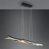 LED Colour Changing Pendant in Finished in Matt Brass and Matt Black (1542BLA341210308)