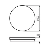 20W Black Flush 200mm IP65 LED Colour Changing (Indoor/Outdoor) (1600BEN38383)