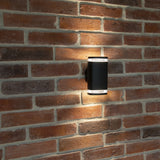 IP54 Outside Double Wall Light in Black (1600FAC38886)