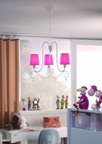 Princess 3 Light Chandelier in white, comes with Pink Shades (415942810)