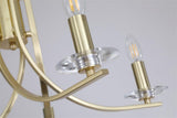 5 Light Chandelier Pendant - Satin Brass & Clear Glass Sconces (0483ASC41655SB)