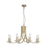 8 Light Chandelier Pendant - Satin Brass & Clear Glass Sconces (0483ASC41688SB)