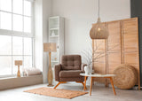 1 Light Wooden Floor Lamp with Natural Jute Shade (1542TOB467200130)