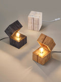 1 Light Wooden Box Table Lamp reminiscent of a Treasure Chest in White (1542TRE514110101)