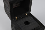 1 Light Wooden Box Table Lamp reminiscent of a Treasure Chest in Black (1542TRE514110102)