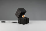1 Light Wooden Box Table Lamp reminiscent of a Treasure Chest in Black (1542TRE514110102)