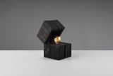 1 Light Wooden Box Table Lamp reminiscent of a Treasure Chest in Black (1542TRE514110102)