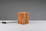 1 Light Wooden Box Table Lamp reminiscent of a Treasure Chest in Natural Wood Colour (1542TRE514110130)