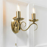 2 Light Wall Light in Antique Brass (0711BER20302AN)