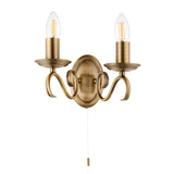 2 Light Wall Light in Antique Brass (0711BER20302AN)