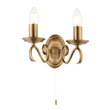 2 Light Wall Light in Antique Brass (0711BER20302AN)