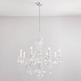 8 Light Chandelier with Clear Acrylic Beading - Height Adjustable (0711CLA3088CL)