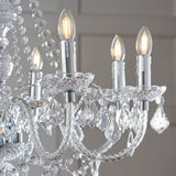 8 Light Chandelier with Clear Acrylic Beading - Height Adjustable (0711CLA3088CL)