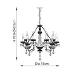 8 Light Chandelier with Clear Acrylic Beading - Height Adjustable (0711CLA3088CL)