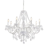 12 Light Chandelier with Clear Acrylic Beading - Height Adjustable (0711CLA30884CL)